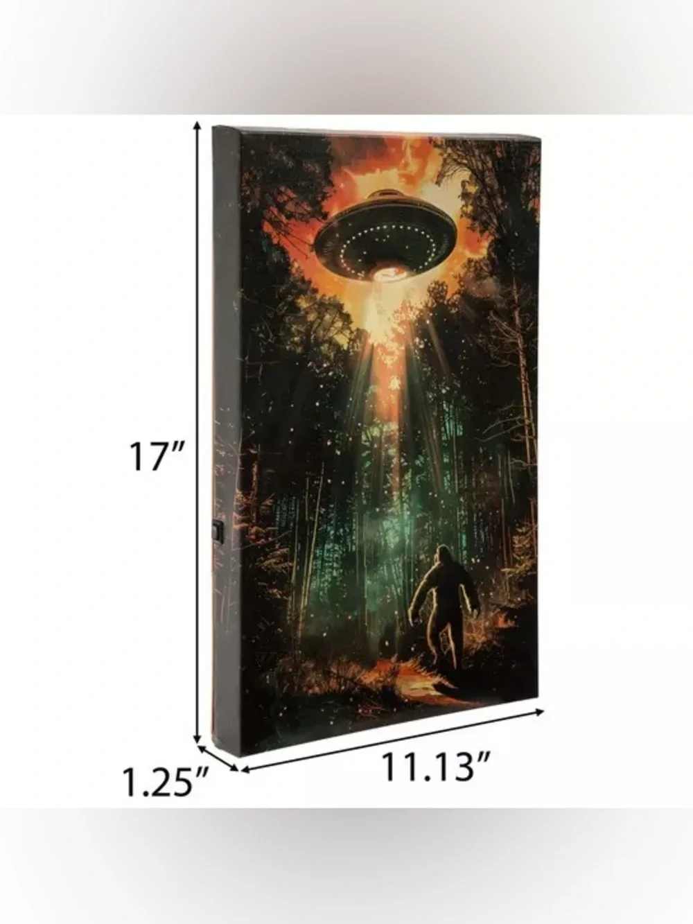 Bigfoot UFO Light Up Canvas Wall Decor